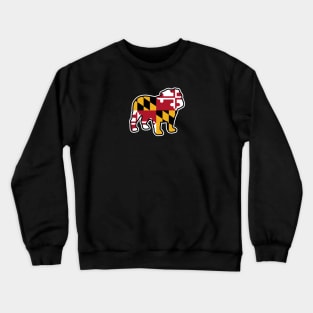 Bulldog Silhouette with Maryland State Flag Crewneck Sweatshirt